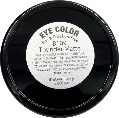 Thunder Matte Dark Grey Blue Gray Pressed Powder Single Vegan Eyeshadow; Talc, Paraben & Cruelty Free