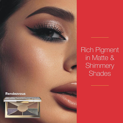 Mirabella Eye Love You Neutral Shimmer Eyeshadow Palette - Makeup Palette w/Ultra Pigmented Pressed Powders, Creamy Matte & Shimmer Brown Eyeshadow Shades - Rendezvous