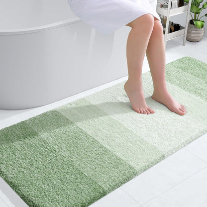 OLANLY Bathroom Runner Rugs 59x24, Extra Soft Absorbent Microfiber Bath Rugs, Rubber Backing, Quick Dry, Washable Bath Mats for Bathroom Floor, Tub and Shower, Home Decor Accessories, Sage Green