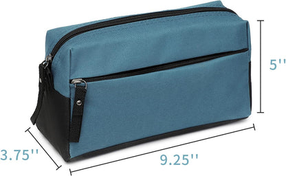 BuyAgain Toiletry Bag, Toiletry Travel Bathroom Bag Waterproof Cosmetic Make up Pouch Dopp Kit For Men or Women, Silver Blue