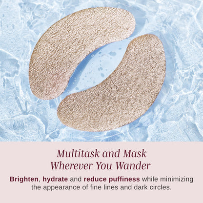 Wander Beauty Baggage Claim - Gold Foil Under Eye Patches For Dark Circles and Puffiness - Under Eye Mask Depuffs & Firms - Brightening Eye Mask for Under Eye Bags (6 Pairs)