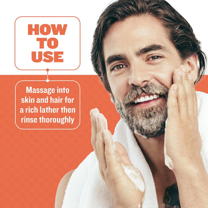 Dr. Eddie's Facial Fortress 3 in 1 Face, Hair, & Beard Wash - Beard Dandruff Shampoo for Men, Beard Cleanser, Face Wash, Beard Care, Face Soap with Pyrithione Zinc - 8 Fl Oz (Pack of 1)