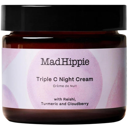 Mad Hippie Triple C Night Cream – Face Moisturizer, Skin-Brightening, Anti-Aging Skin Care with 3 Forms of Vitamin C, 2.1 Oz