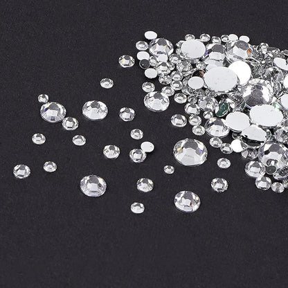 Canvalite 2784PCS Rhinestones Flatback Gems, Nail Rhinestones Nail Art Gems with Jewelry Glues, Pick Up Tweezers and Rhinestone Picker Dotting Pen, Nail Art Tools for Nails, Clothes, Face, Crafts