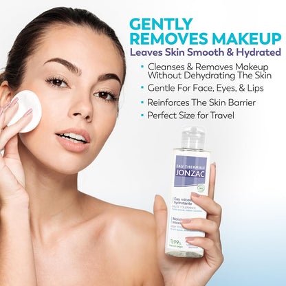 99% Organic Micellar Water - Natural Eye & Face Makeup Remover - Hydrating Thermal Water - for Sensitive Skin - Non-Toxic - Agua Micelar Orgánica - Travel Size - 3.38 Fl Oz