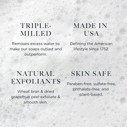 Caswell-Massey Heritage Body Scrub Castile Bar Soap for Men & Women, Exfoliating Natural Soap Bar for All Skin Types, Made with Essential Oils & Plant-Based Formula for Face & Body, 6.4 oz