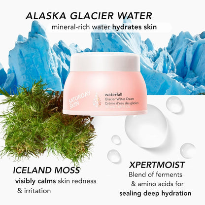 Saturday Skin Face Moisturizer Water Face Cream Natural Oil free Gel Type Cream From Alaska Glacier Water Day & Night Korean Skin Care Cream Soothing Hydrating Facial Moistrurizer (1.69 Fl. Oz. 50ml)