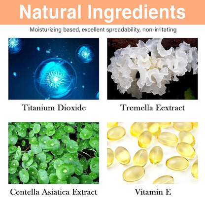 2Pcs Mushroom Head Air Cushion CC Cream, Long Lasting Oil Control BB Cream for All Skin Types, Moisturizing Foundation Face Makeup Set with Foundation Brush （#Natural）