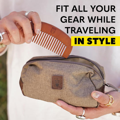 The Beard Club Stylish Travel Toiletry Bag for Men: Durable, Lightweight & Room Toiletry Travel Bag for Grooming Essentials, Shaving Kit, Shower & Bathroom Accessories