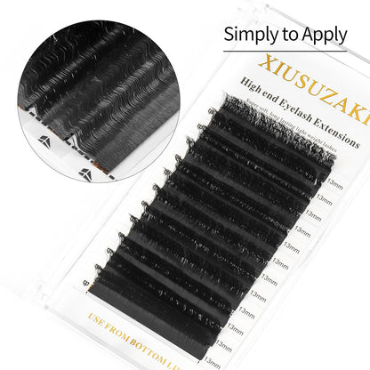 Lash Extensions Wool Curly Eyelash Extensions 0.07mm Thickness C Curl Mix 8-15mm Easy Fan Lashes Premade Fans Volume Lashes Matte Black Crisscross(Wool Curly,0.07-C,8-15mm)