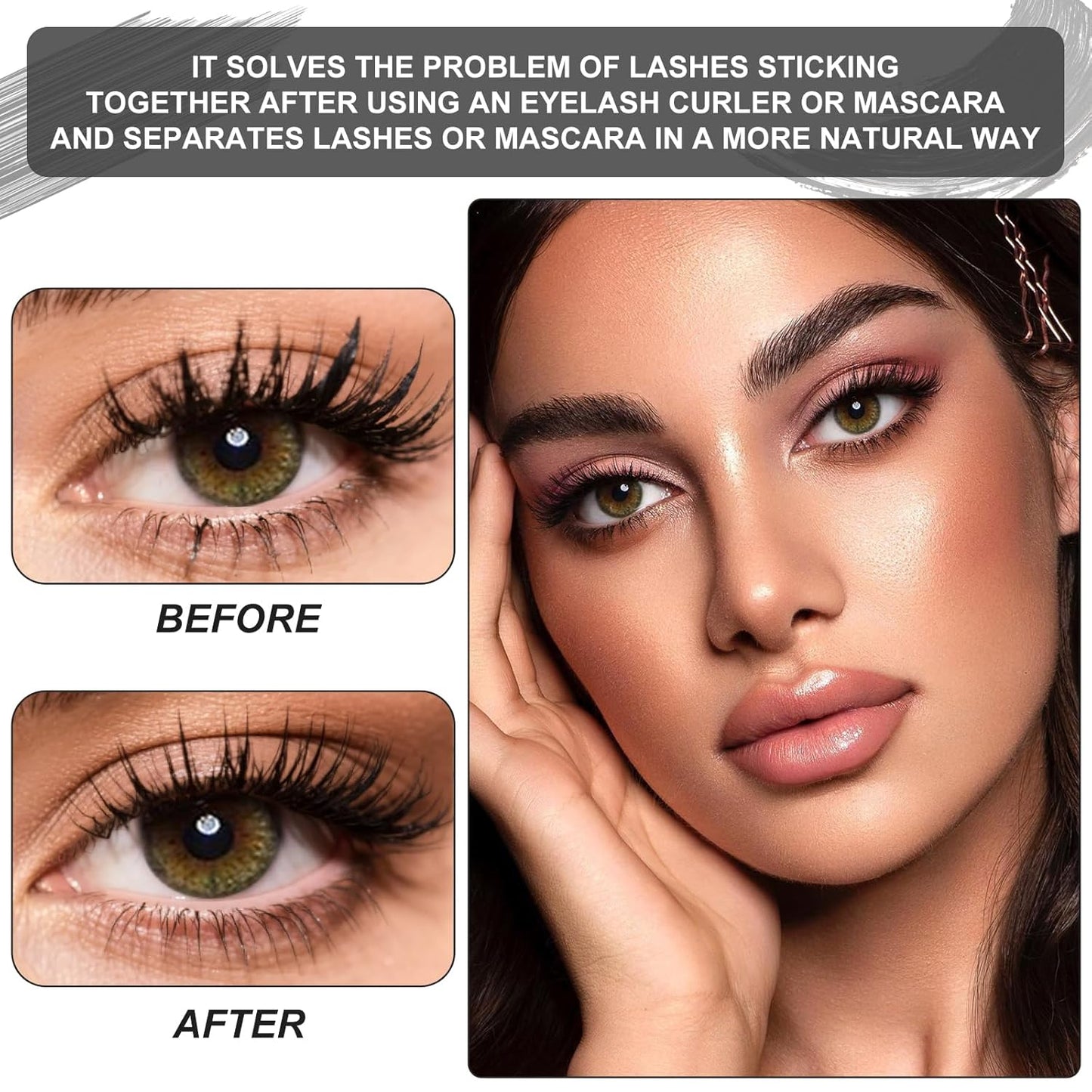 Docolor Foldable Eyelash Comb Separator Folding Lash Comb Eyebrow Mascara Applicator Eyelash Definer Arc Designed Cosmetic Brushes Tool