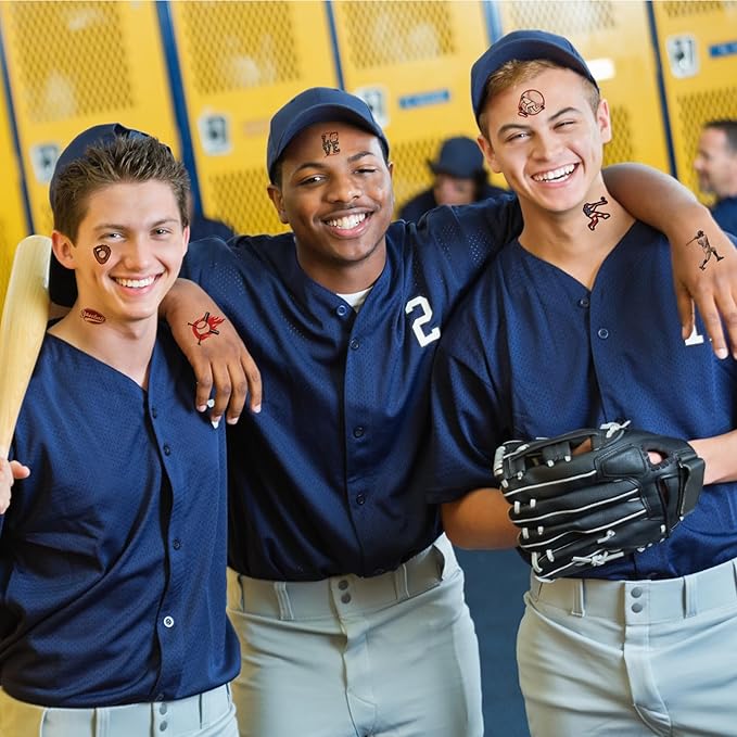 100 pcs baseball temporary tattoos,