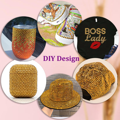 25000Pcs Resin Rhinestones for Crafting, Gold 2-6mm Mixed Sizes Non Hotfix Flatback Gems, Bedazzling Crystal for DIY Crafts Clothing Tumblers Mugs Shoes Fabric Nail Art
