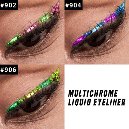 CHARMACY Chameleon Liquid Eyeliner, Liquid Glitter Eyeliner, Highly Pigmented, Metallic Intense MultiColor Shifting waterproof Eyeliner, Ultra-Fine Tip, Longwearing, Smudge-proof (#SET2-902/904/906)