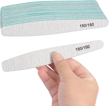 15pcs 150/150 Grit Nail Files for Natural Nails, Double Sided Emery Boards for Nails, Professional Nail Files for Acrylic Nails for Home & Salon (limas para manicura)