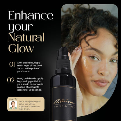 Alitura Anti-Aging Peptide & Collagen Gold Serum for Face – with Vitamin A, CoQ10 & Astaxanthin – Korean-Inspired Hydrating Serum for Wrinkles, Radiance & Firmness – 50ml