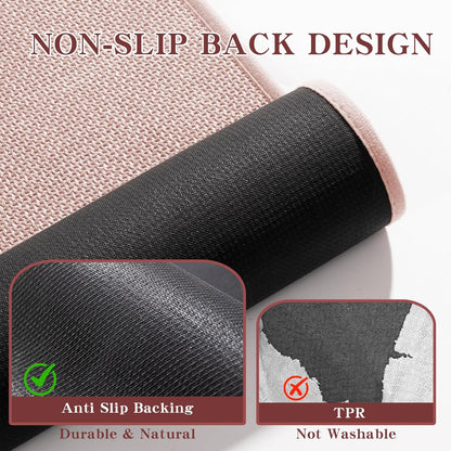 chakme Bathroom Rugs Mat 47x25, Ultra Thin Non Slip Bath Mat Large Quick Dry Absorbent Bath Mat for Bathroom Floor, (Pink, 47"x25")