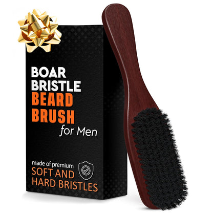 Soft Beard Brush for Men – Soft Boar Bristle Beard Brush with Handle, 9" Wooden Design for Beards, Mustaches & Slick Back Hair – Comfortable Grip, Styling Control, for Daily Grooming & Barbershop Use