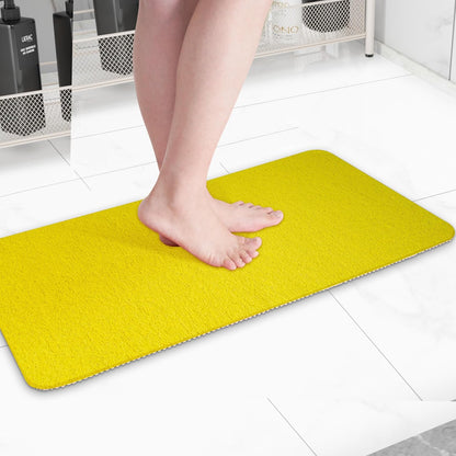 Non-Slip Bathtub Mat, Anti Slip Shower Mat, Fast Drying Bathtub Mats, Foot Scrubber Mat, Anti Slip Mat for Tub, Floor, Bathroom, Kitchen, Home, Hotel (Yellow 36"×24")