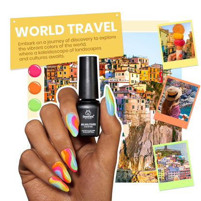 Beetles Gel Nail Polish Set 77 Pcs 60 Colors Cat Eye Gel Nail Kit Fall Winter Red Nude White Polish Nail Kit with Base Top Coat UV DIY Art Tool Home Gifts for Women World Travel