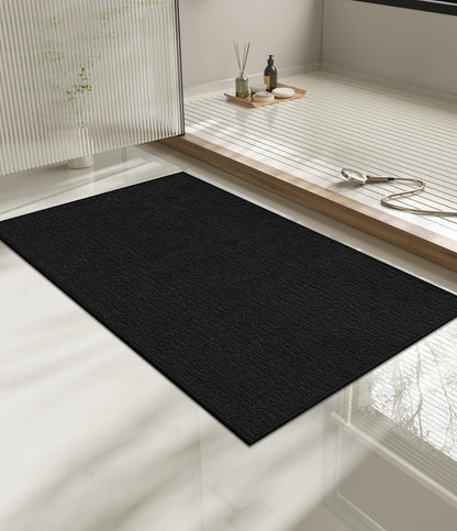 chakme Bathroom Rugs Mat 36x24, Ultra Thin Non Slip Bath Mat Quick Dry Absorbent Bath Mat for Bathroom Floor, (Black, 36"x24")