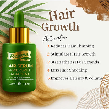 Hair Growth Serum – Advanced Biotin with Caffeine, Peptides, Botanical Extract for Thicker, Fuller, Longer Hair, Reduces Hair Thinning, Hair Regrowth Tonic, Hair Loss Treatment for Men & Women, 30ml
