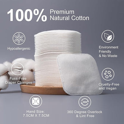 Shino natural square cotton pads,