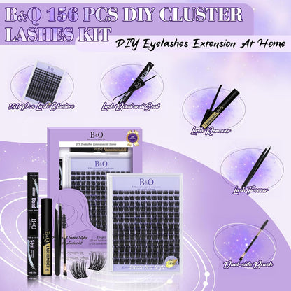 B&Qaugen Lash Clusters B42 DIY Eyelash Extensions(B42,8-18MIX)