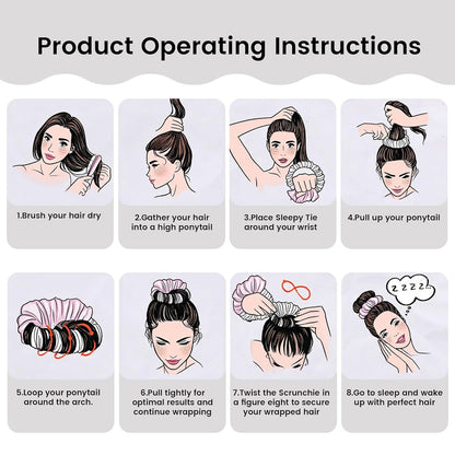 2 Pack Heatless Curling Scrunchie, Heatless Hair Curler Overnight to Sleep In, No Heat Curls for Long Hair, Soft Silk Lazy Sleep Hair Roller Headband (Black+Brown Leopard)