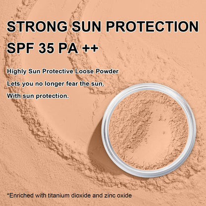 Mineral Powder Foundation, SPF 35, Sunscreen Lightweight Loose Powder, Skin-Improving, Buildable Coverage, Natural Glow Base Makeup (#06 Medium Beige Foundation Makeup)