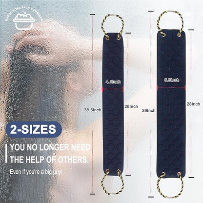 Exfoliating back scrubber with handles,