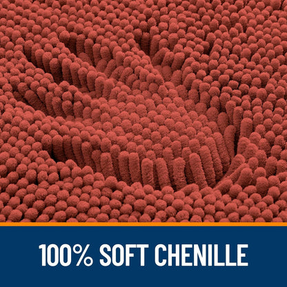 OLANLY Bathroom Rugs 30x20, Extra Soft Absorbent Chenille Bath Rugs, Rubber Backing Quick Dry, Machine Washable Bath Mats for Bathroom Floor, Tub and Shower, Home Decor Accessories, Rustic Terracotta