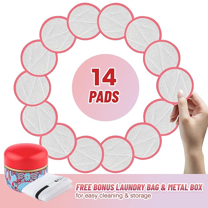 Reusable cotton rounds,14 pieces dual