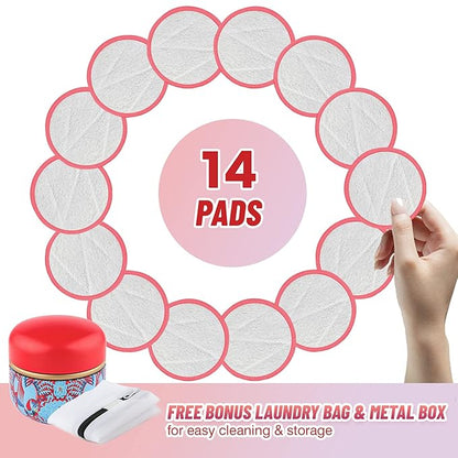 Reusable cotton rounds,14 pieces dual