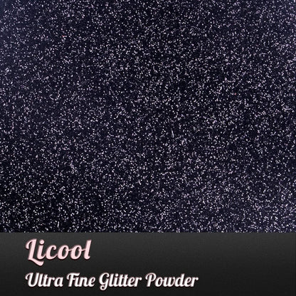 Fine Glitter for Nail Art, 100g/3.5oz Extra Fine Glitter Powder Packs for Epoxy Resin Art, Craft Glitter for Tumblers Candle Slime Making, Festival Body Face Eyeshadow Nail Glitter (Black)