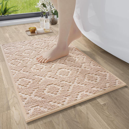 Bathroom Rugs Non Slip, Super Absorbent Quick Dry Bath Mat, Rubber Backing Ultra Thin Bathroom Mats Fit Under Door Bathroom Floor Bathtub Shower