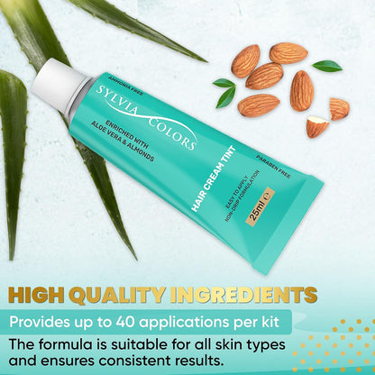 Professional Tint Kit Semi-Permanent 40 Applications Lasts 4-6 Weeks Spot Coloring Set WaterprooF (Light Brown, 25 ML)