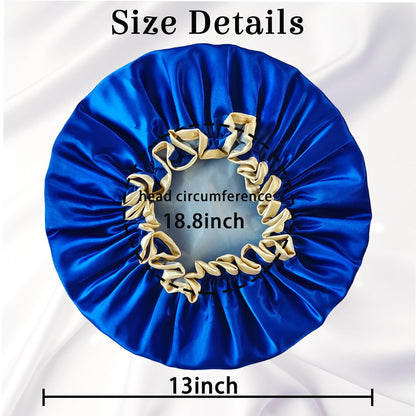 Shower Cap Reusable Waterproof, Large Shower Cap for Women, Shower Caps for Braids Long Hair, Double Layer Satin Plastic Hair Cap for Shower