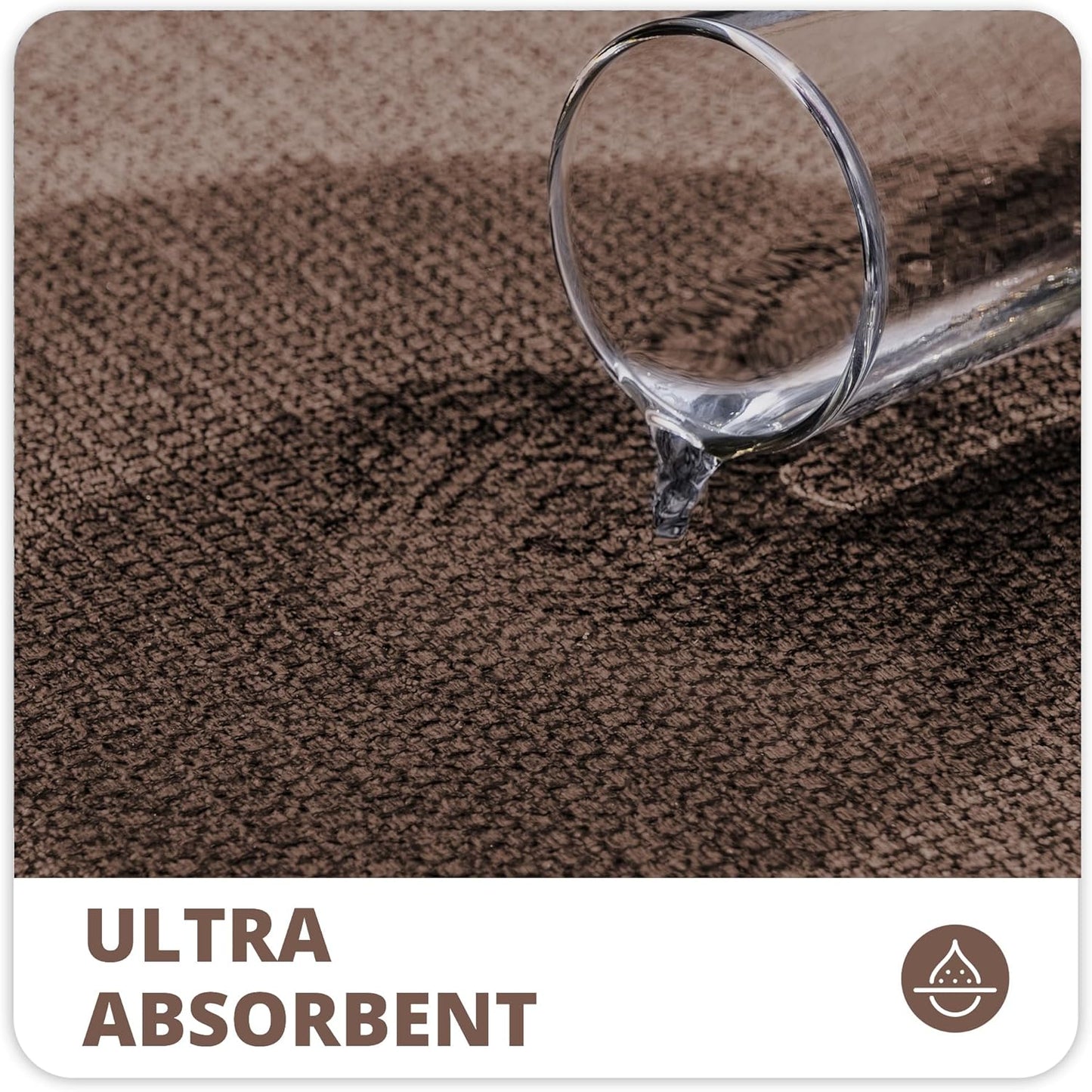 Bath Mat,Ultra Thin Bathroom Runner Rugs,Large Bath Mats for Bathroom,Quick Dry,Non-Slip,Machine Washable,Low Pile,Bath Rug,Shower Outside,Sink,Home Decor Accessories.Brown,1'9"x3'11"（21x47inch）