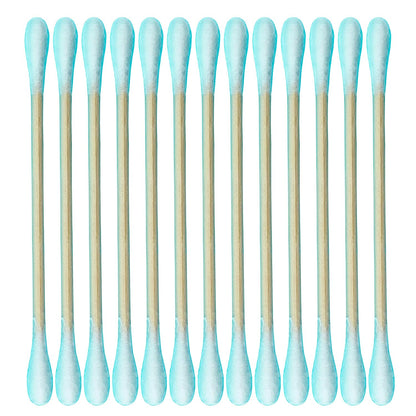 1050pcs CGR Organic cotton Swabs, 100% Cotton Double-Tipped, Bamboo Sticks(compostable), Travel Pack(3 Pack of 350 Swabs Total)