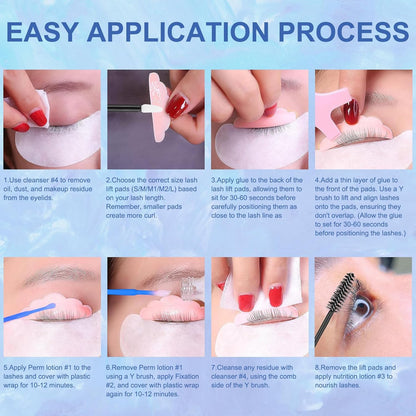 Lash Lift Kit, Eyelash Perm Kit for Natural Curling, Professional Eyelash Lift Kit for Long-Lasting Curl, Black Eyebrows & Eyelashes Color Kit, DIY Lash Lamination Set for Salon & Home Use