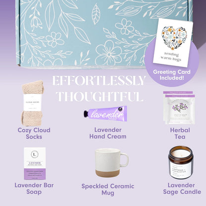 Unboxme Lavender Spa Gift Set - Relaxation Gifts for Women with Candle & Bath Bombs - Perfect Self-Care Gift for Women, Birthdays, Christmas, Get Well Soon, or Valentine's Day