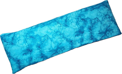 Microwavable Corn Filled Heating Pad and Cold Pack/Washable 100% Cotton Cover (Watermark - Aqua, 5.25in W x 17.25in L)