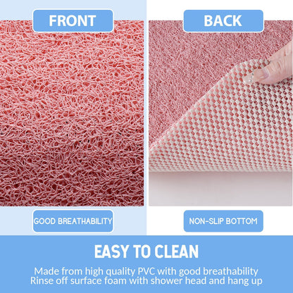 Non-Slip Bathtub Mat, Anti Slip Shower Mat, Fast Drying Bathtub Mats, Foot Scrubber Mat, Anti Slip Mat for Tub, Floor, Bathroom, Kitchen, Home, Hotel (Pink 32"×17")