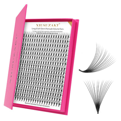 Premade Fans Eyelash Extensions 16D Volume Lash Extensions 0.05 Thickness Eyelash Extension D Curl Premade Lash Fans Mix 9-16mm Fluffy Soft Handmade Lash Fan(16D-0.05-D,9-16mm)