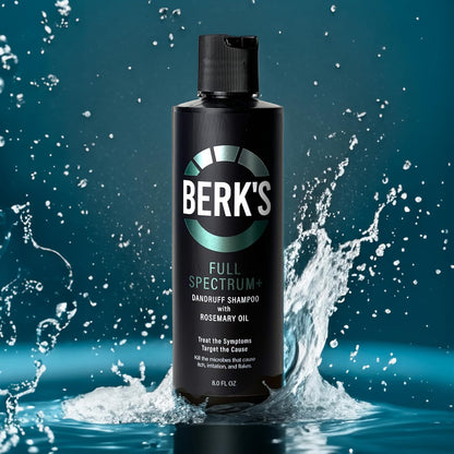 Berk's Full Spectrum Dandruff Shampoo with Coal Tar, Salicylic Acid, Sulfur, and Rosemary Oil, 8 Fl Oz (2-pack)