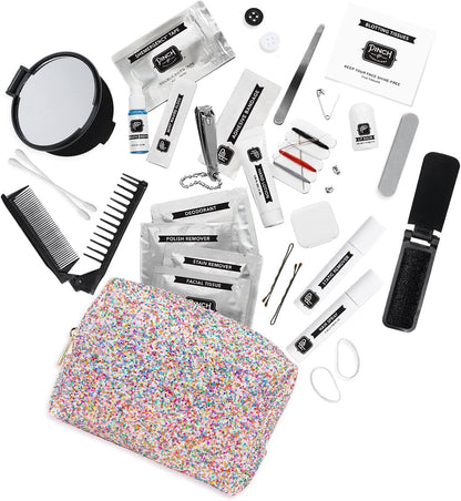 Pinch Provisions Shemergency Kit for Her, 40 Emergency Essential Items, Compact, Multi-Functional Pouch, Gift for Women, Birthday, Bachelorette Parties, and More!