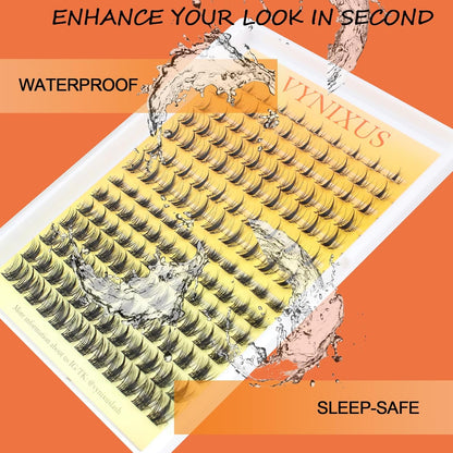 Lash Clusters Wispy Individual Lashes Fluffy Eyelash Clusters Spiky Wet-Look Cluster Eyelash Extensions Natural Cluster Lashes Ultra-Thin Band (Fairy/Magic-0.07D-Mix8-14)