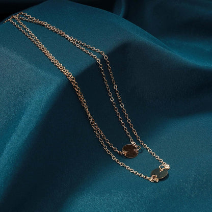 Boho Layered Sequins Pendant Necklace Coin Necklace Gold Necklace Disc Pendant Necklace Chain Circle Necklace Jewelry for Women