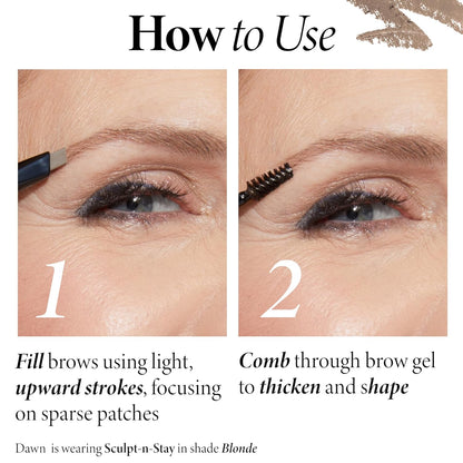 LAURA GELLER NEW YORK Sculpt-n-Stay Waterproof Brow Pencil & Gel- Blonde